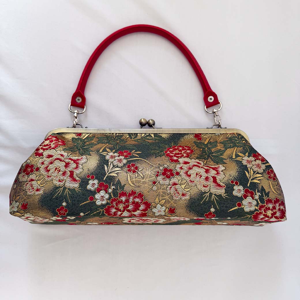 (残り2品)豪華刺繍 がま口ハンドバッグ 「gama- bag」 - HARUMEKI