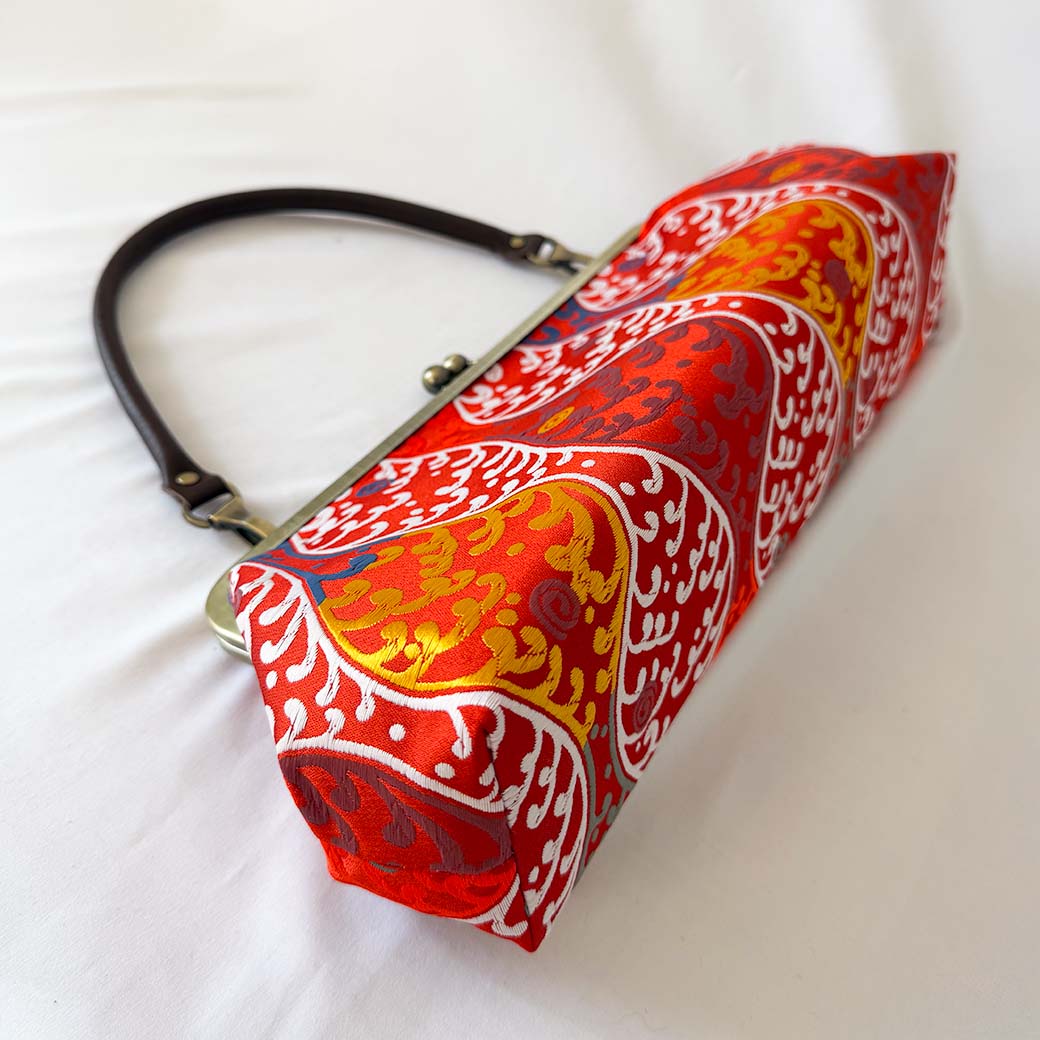 (残り2品)豪華刺繍 がま口ハンドバッグ 「gama- bag」 - HARUMEKI