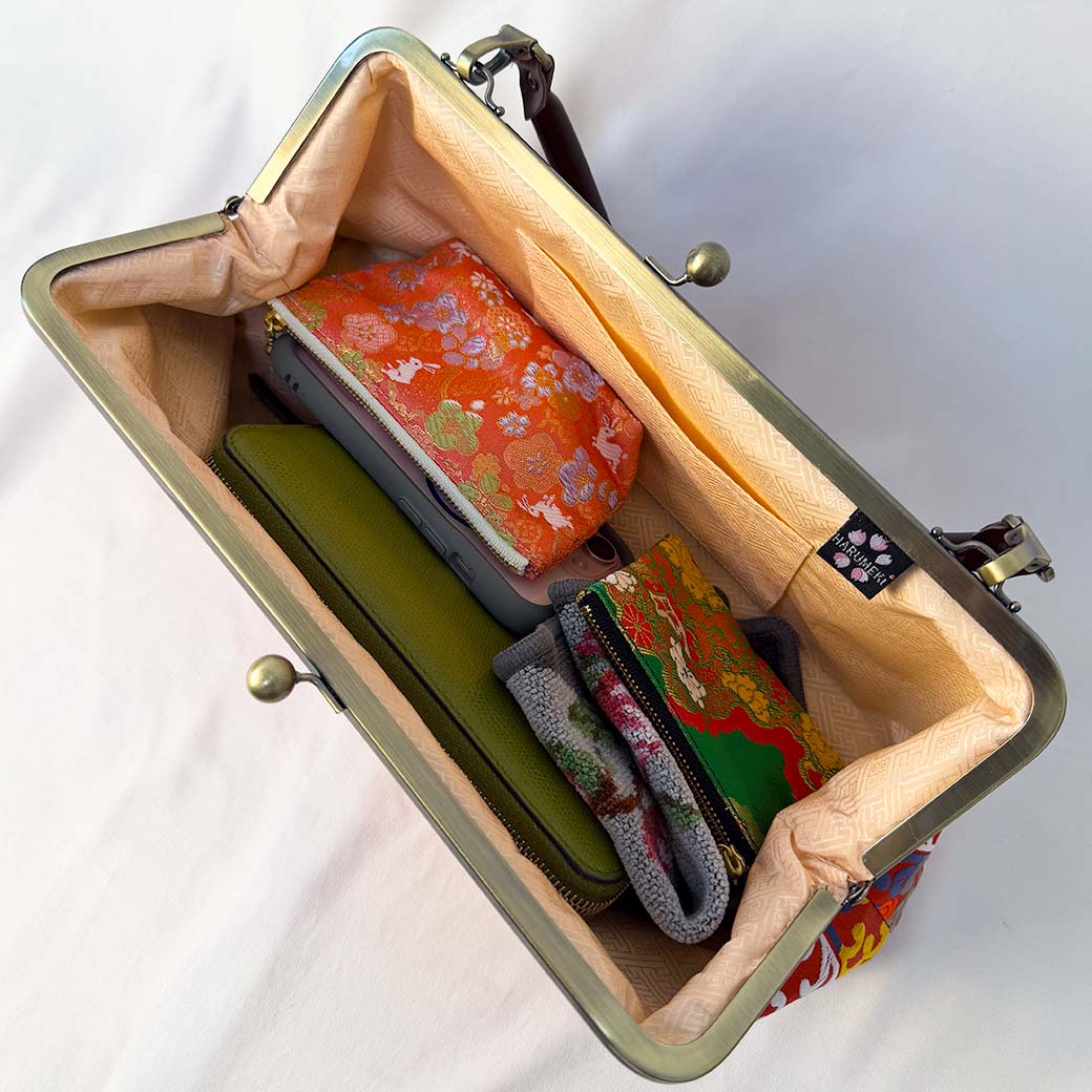 (残り2品)豪華刺繍 がま口ハンドバッグ 「gama- bag」 - HARUMEKI