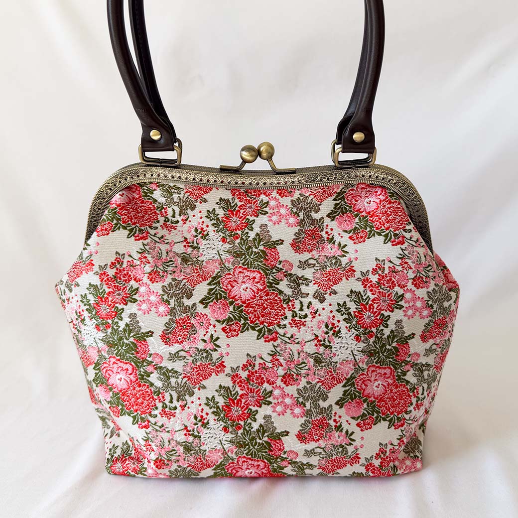 (残り2品)豪華刺繍 がま口ハンドバッグ 「gama- bag」 - HARUMEKI