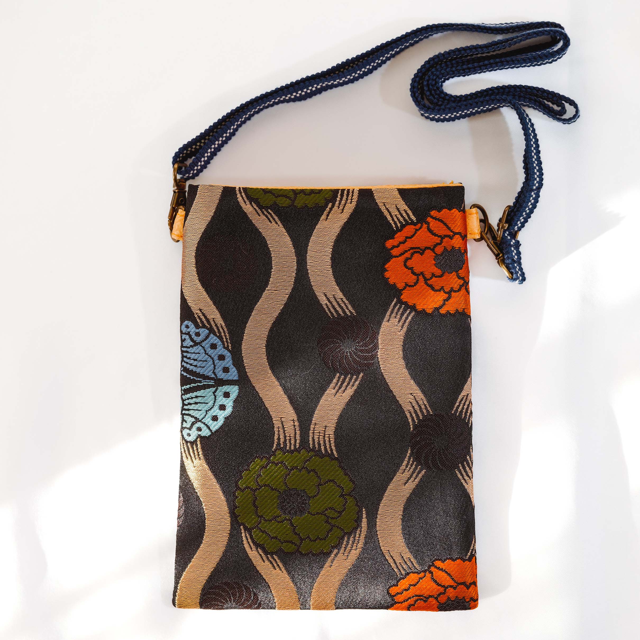 iphone スマホポシェット|金襴織り