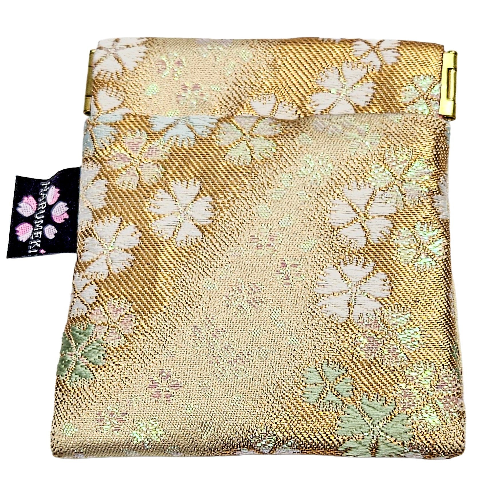 指先で開く『きらりポケット mini』ヴィンテージ金襴 バネ口ポーチ / アクセサリー・薬入れ - HARUMEKI