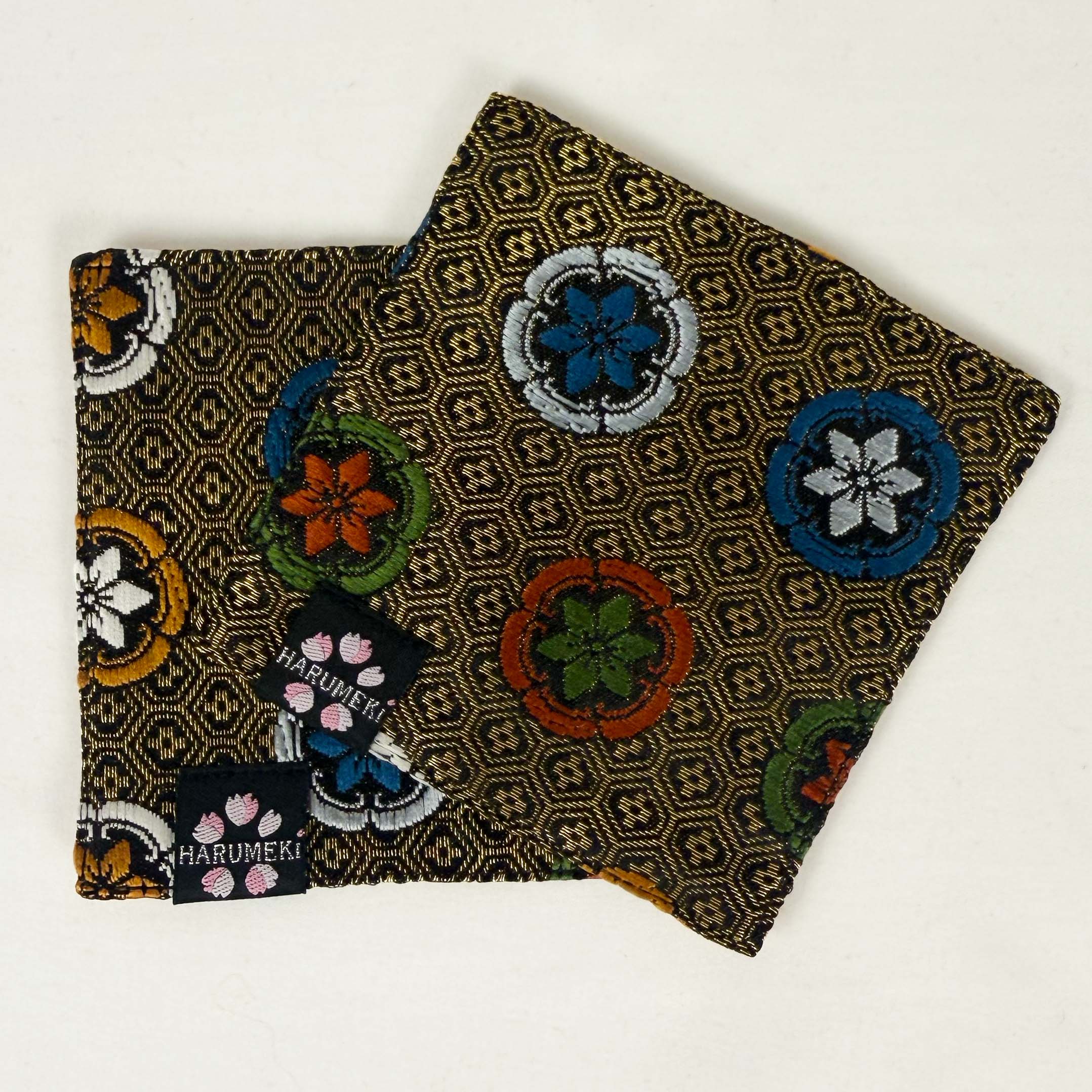 【グラスを彩り、小物を休ませるコースター 2枚セット】Vintage Brocade マルチトレイ「季節の雫」 - HARUMEKI