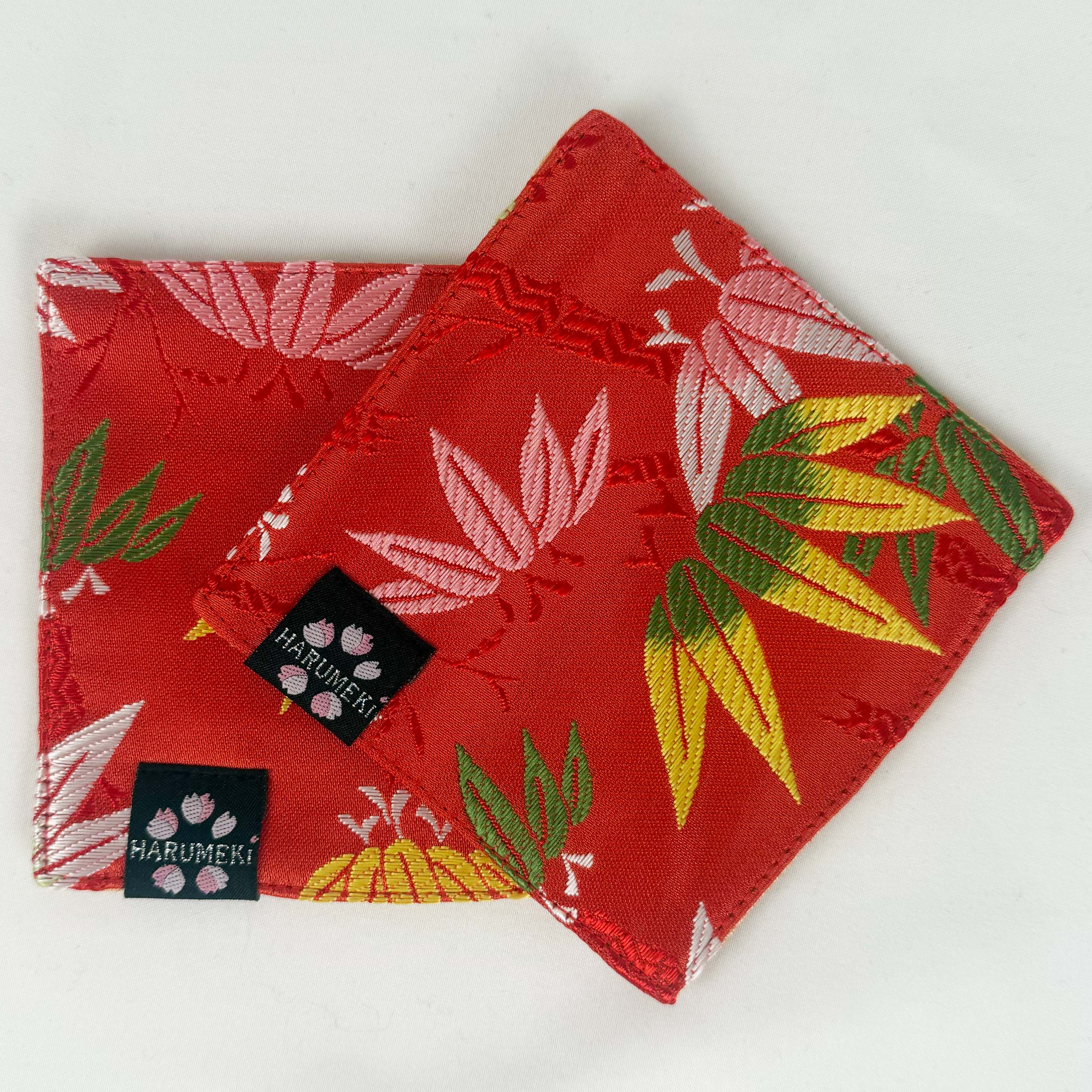 【グラスを彩り、小物を休ませるコースター 2枚セット】Vintage Brocade マルチトレイ「季節の雫」 - HARUMEKI