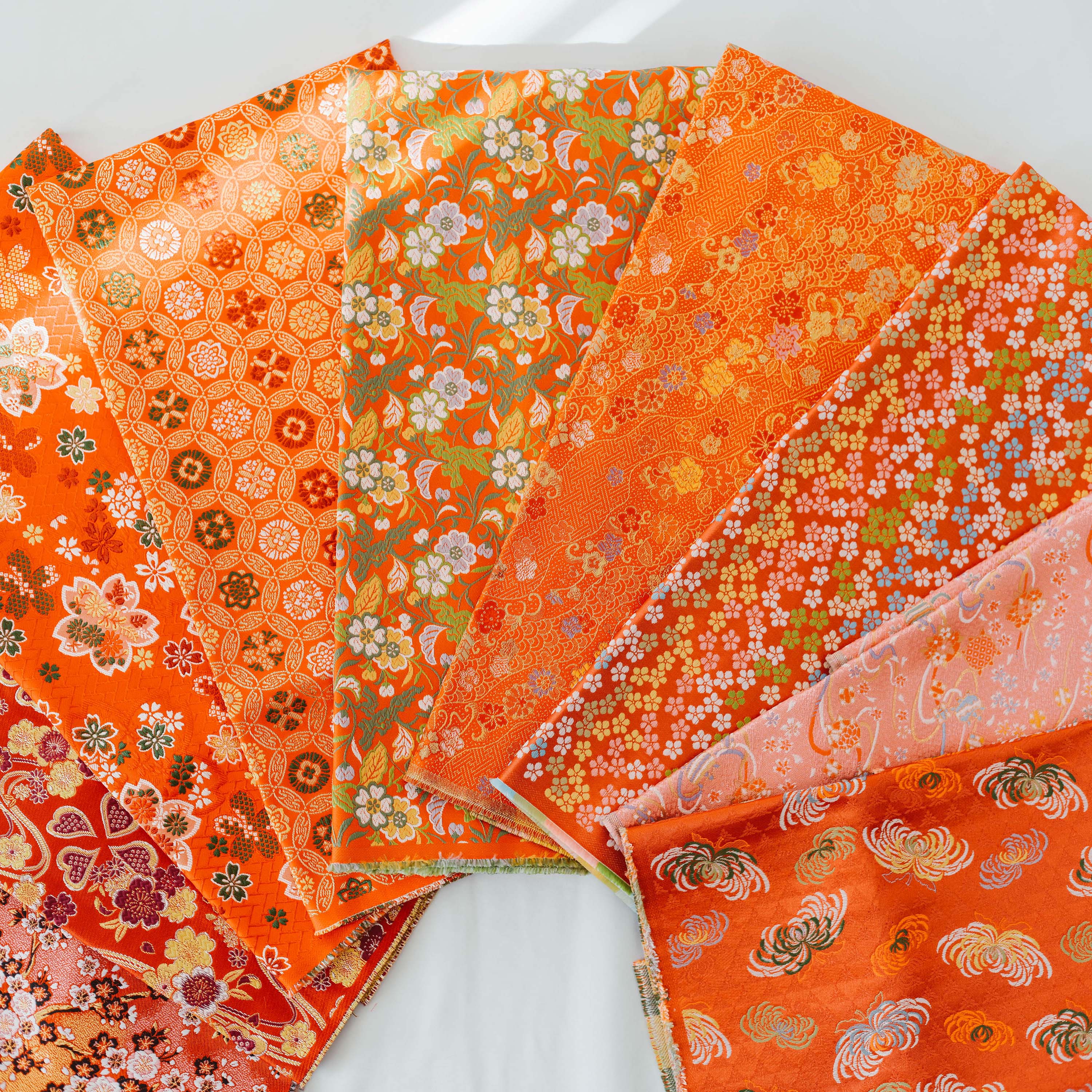 Hina doll fabric（雛人形のはぎれ）〜暖色（赤橙黄）系〜