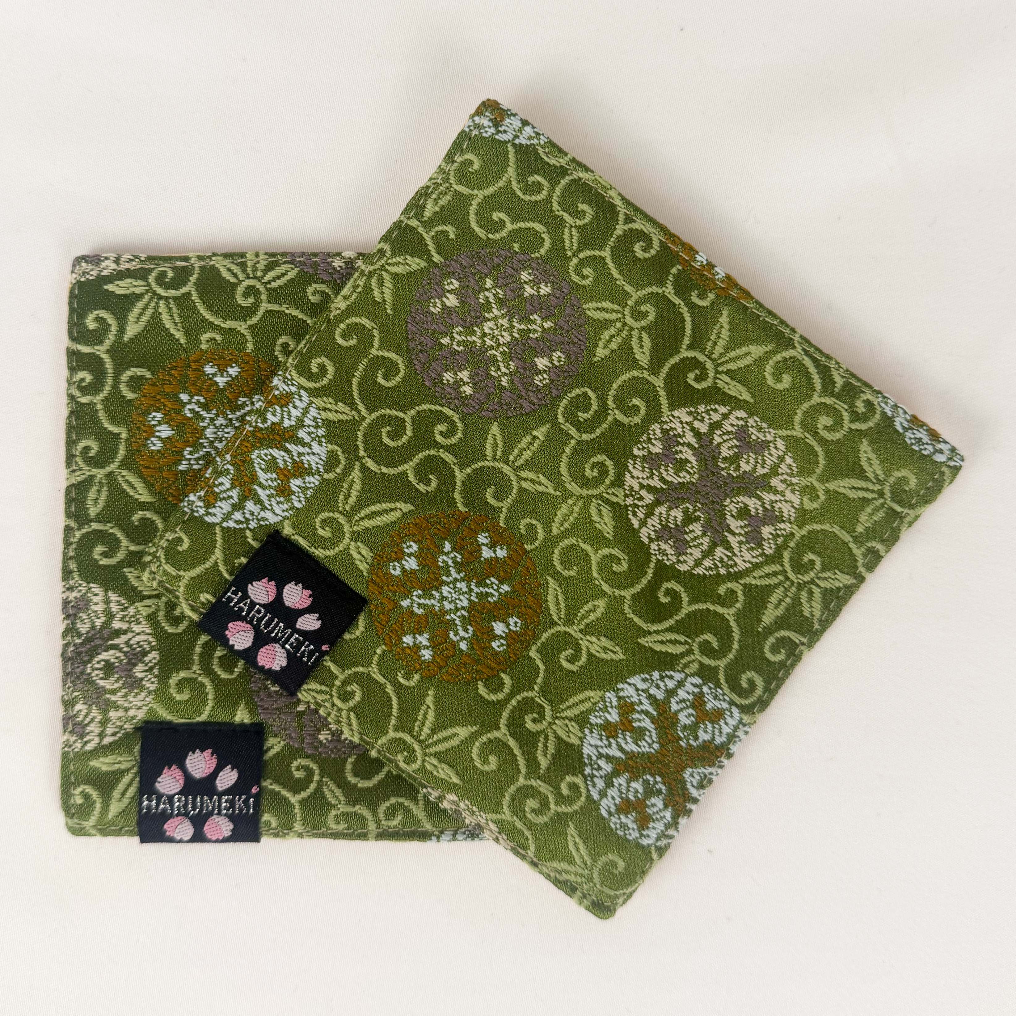 【グラスを彩り、小物を休ませるコースター　２枚セット】Vintage Brocade マルチトレイ「季節の雫」 - HARUMEKI