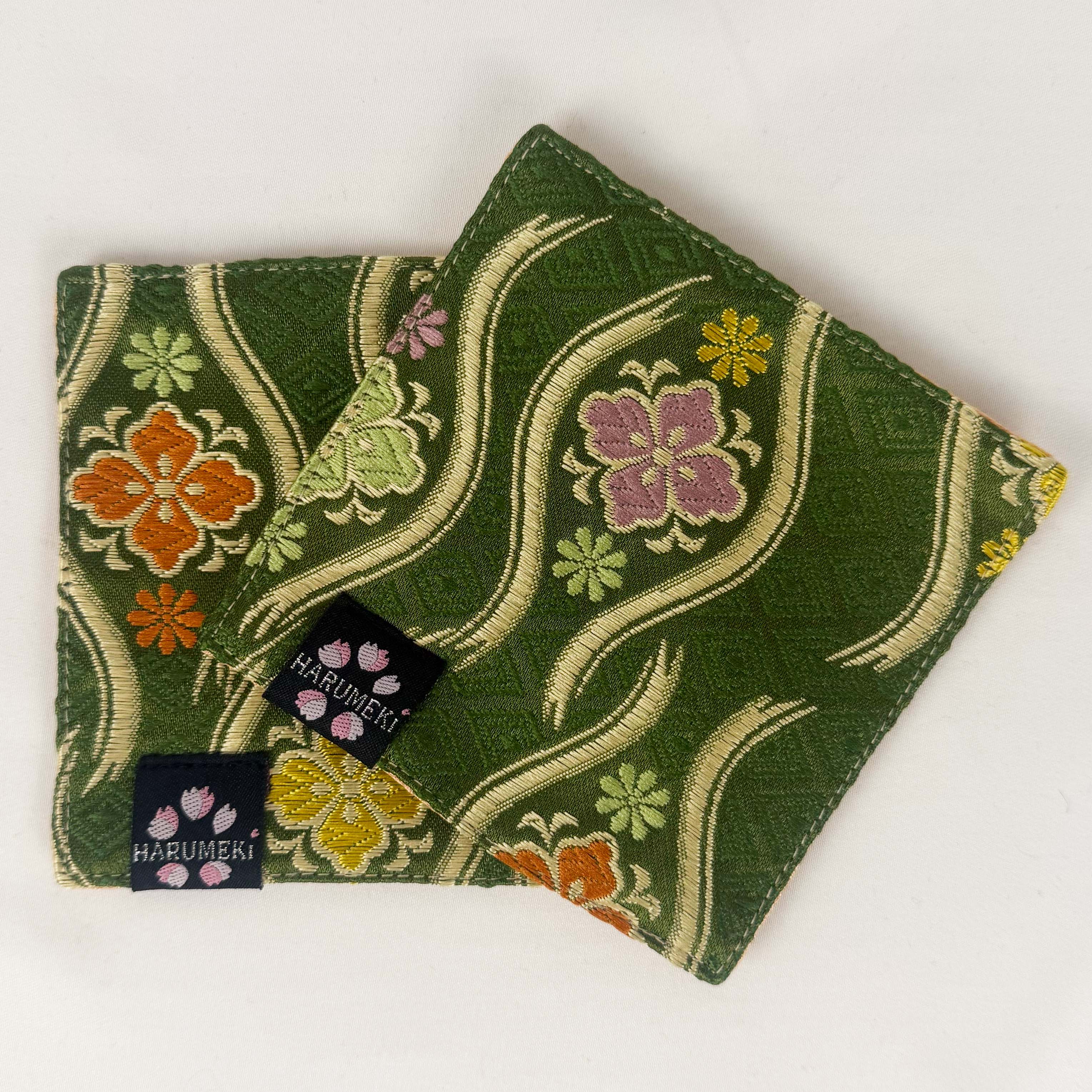 【グラスを彩り、小物を休ませるコースター　２枚セット】Vintage Brocade マルチトレイ「季節の雫」 - HARUMEKI